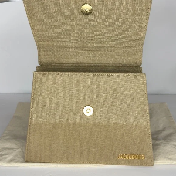 JACQUEMUS Le Chiquito Grand in Dark Linen & Jacquemus Navy Coin Card Zip Wallet - Picture 5 of 13